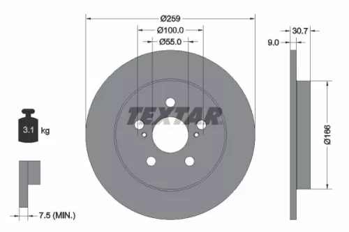 Remschijf TEXTAR 92224003)