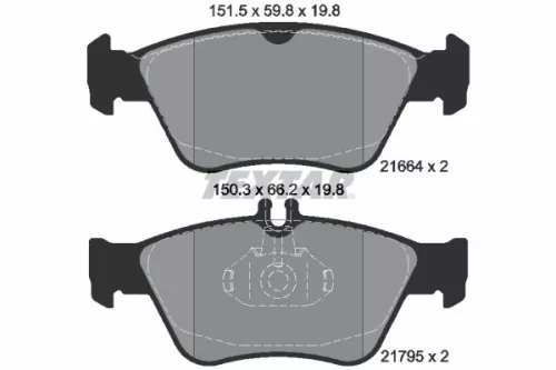 Remblokkenset, schijfrem TEXTAR 2166404)