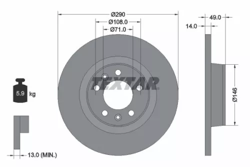 Remschijf TEXTAR 92157100)