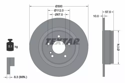 Remschijf TEXTAR 92163303)