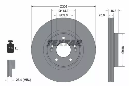 Remschijf TEXTAR 92292205)