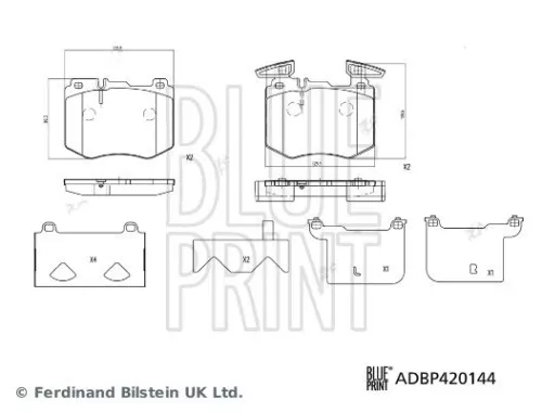 Remblokkenset, schijfrem BLUE PRINT ADBP420144)