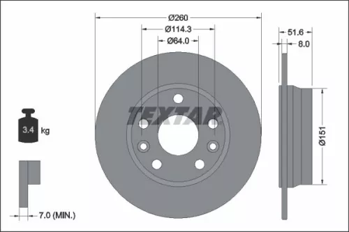 Remschijf TEXTAR 92337703)