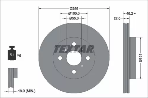 Remschijf TEXTAR 92344803)