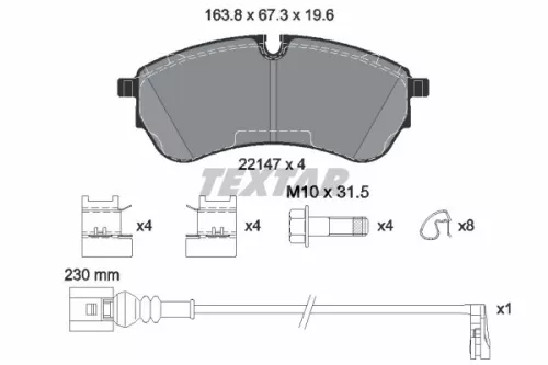 Remblokkenset, schijfrem TEXTAR 2214703)