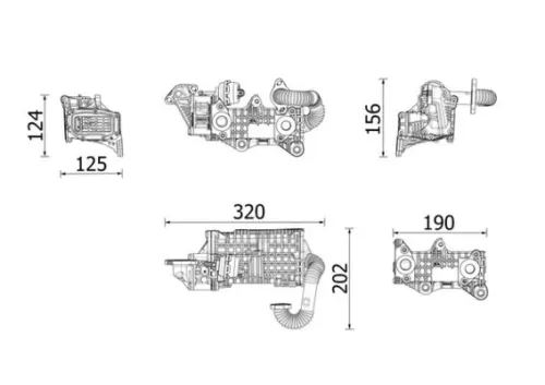 Koeler, uitlaatgasrecirculatie MAHLE CE 43 000P)