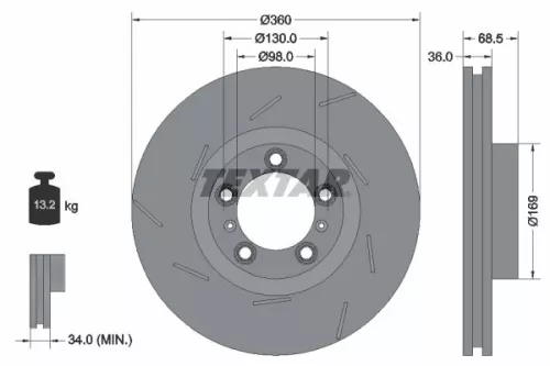 Remschijf TEXTAR 92213905)