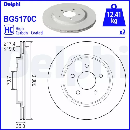 Remschijf DELPHI BG5170C)