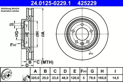 Remschijf ATE 24.0125-0229.1)