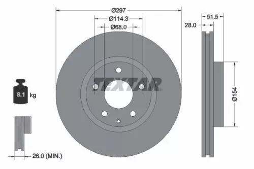 Remschijf TEXTAR 92257405)