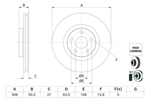 Remschijf BOSCH 0 986 479 H51)