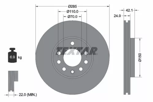 Remschijf TEXTAR 92118705)