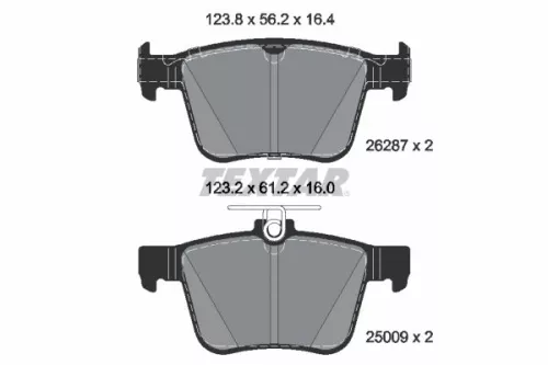Brake Pad Set, disc brake TEXTAR 2628701)
