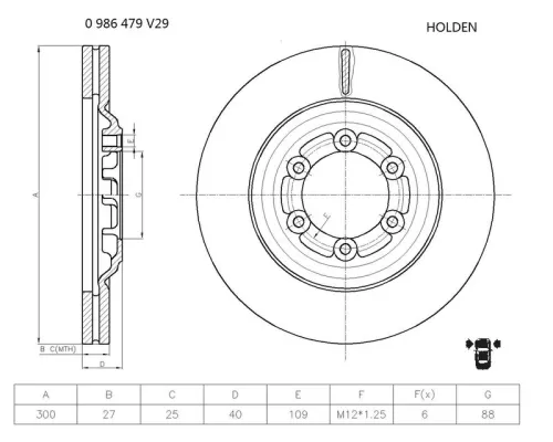 Remschijf BOSCH 0 986 479 V29)
