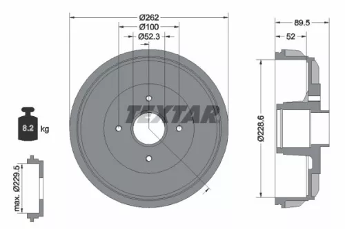 Brake Drum TEXTAR 94049700)