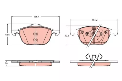 Brake Pad Set, disc brake TRW GDB2348)