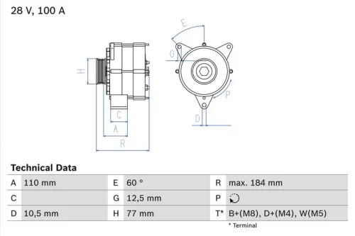 Alternator BOSCH 0 986 041 030)
