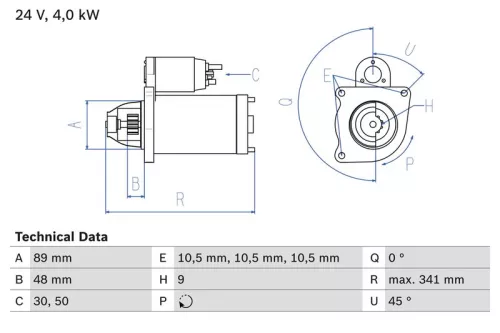 Starter BOSCH 0 986 011 280)