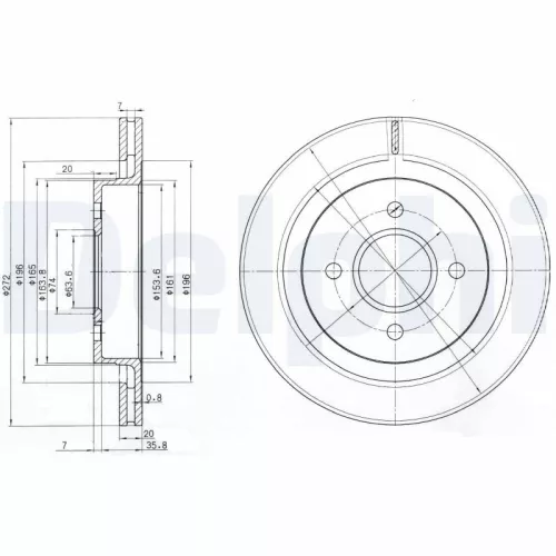 Remschijf DELPHI BG2758)