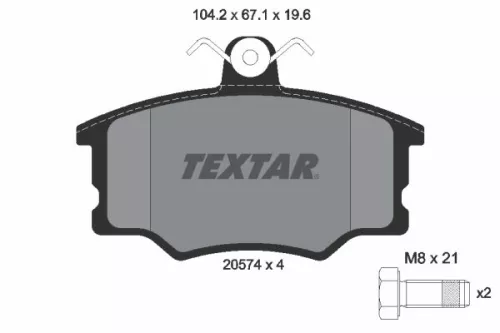 Brake Pad Set, disc brake TEXTAR 2057402)