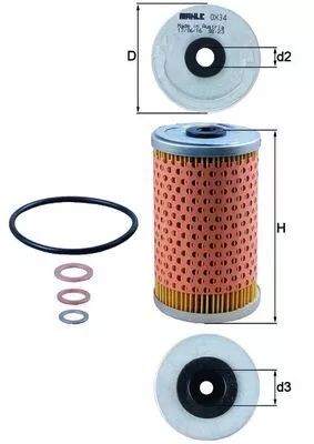 Oil Filter KNECHT OX 34D)