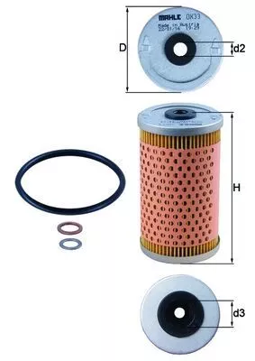 Oil Filter KNECHT OX 33D)