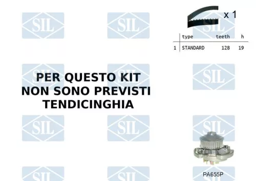 Waterpomp- en distributieriemset Saleri SIL K1PA655P)