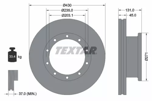 Remschijf TEXTAR 93086800)