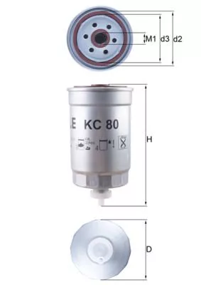 Fuel Filter KNECHT KC 80)