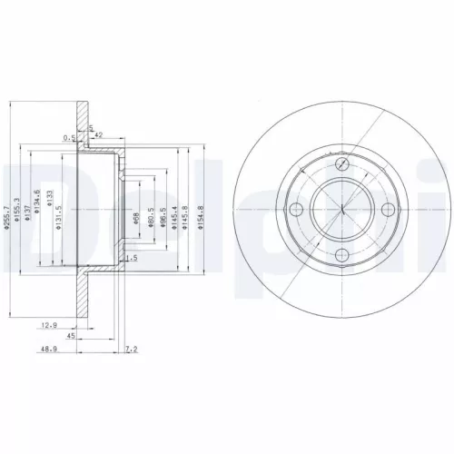 Remschijf DELPHI BG2752)