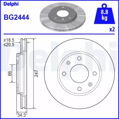 Brake Disc DELPHI BG2444)