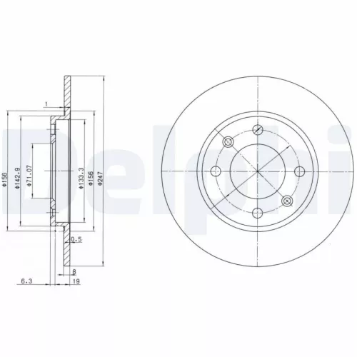 Brake Disc DELPHI BG2800)