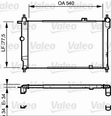 Radiator, engine cooling VALEO 730993)