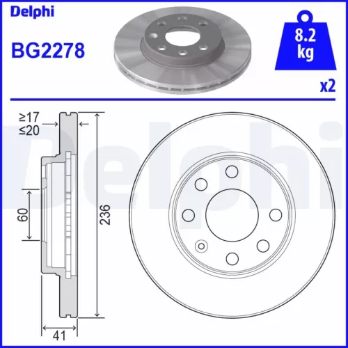 Remschijf DELPHI BG2278)