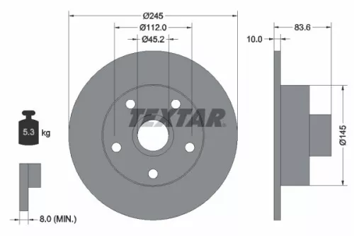 Brake Disc TEXTAR 92072100)