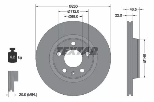 Remschijf TEXTAR 92083505)
