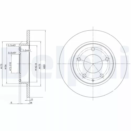Remschijf DELPHI BG3036)