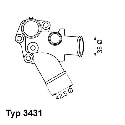 Thermostaat, koelvloeistof BorgWarner (Wahler) 3431.80D)