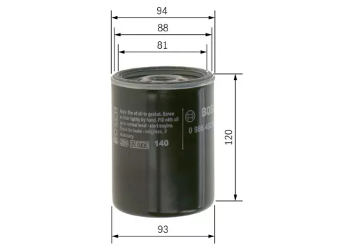 Oil Filter BOSCH 0 986 452 064)