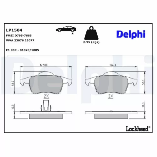 Remblokkenset, schijfrem DELPHI LP1504)