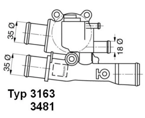 Thermostaat, koelvloeistof BorgWarner (Wahler) 3163.88D)