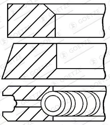 Zuigerveerenset GOETZE ENGINE 08-123400-00)