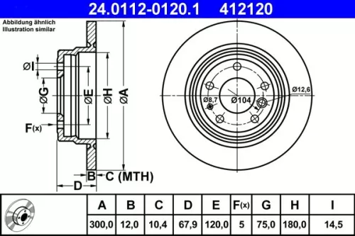 Remschijf ATE 24.0112-0120.1)