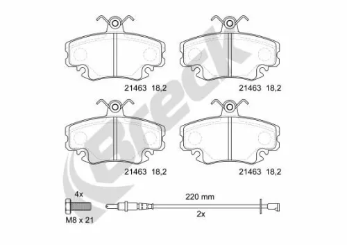 Brake Pad Set, disc brake BRECK 21463 00 702 10)