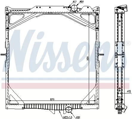 Radiator, motorkoeling NISSENS 65462A)