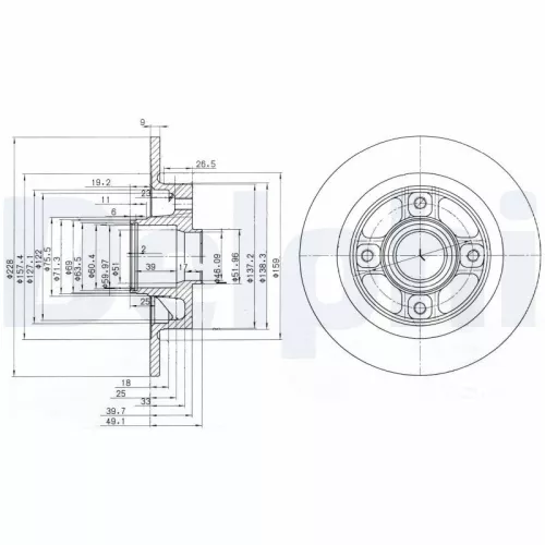 Remschijf DELPHI BG3688)
