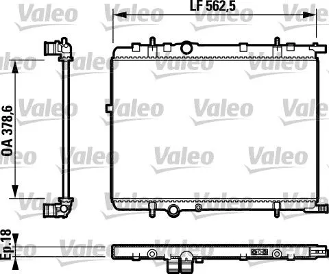 Radiator, engine cooling VALEO 732890)