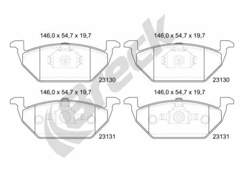 Brake Pad Set, disc brake BRECK 23130 00 702 00)