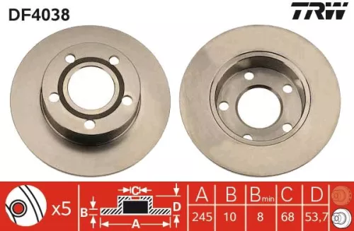 Remschijf TRW DF4038)