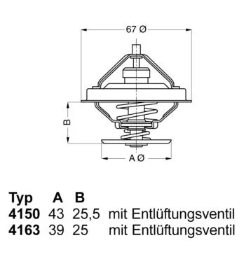 Thermostat, coolant BorgWarner (Wahler) 4150.83D50)